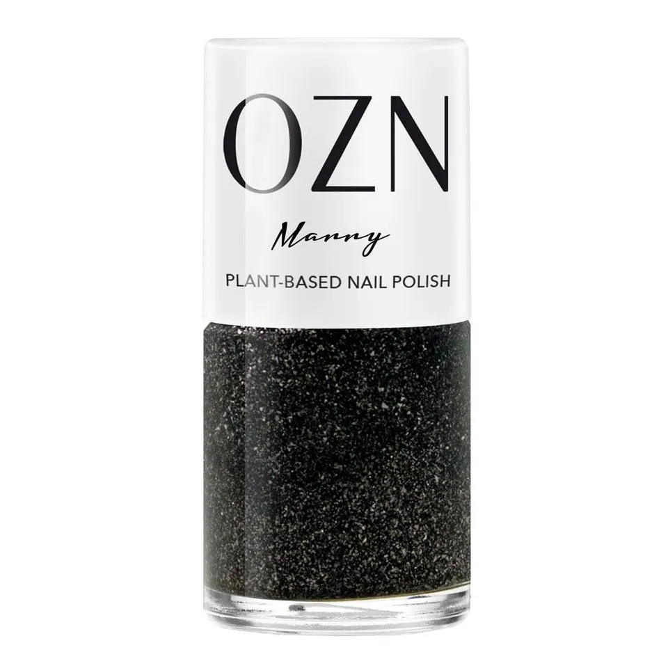 ozn-marry-nagellack-transparentes-schwarz-mit-silber-glitzer image 1